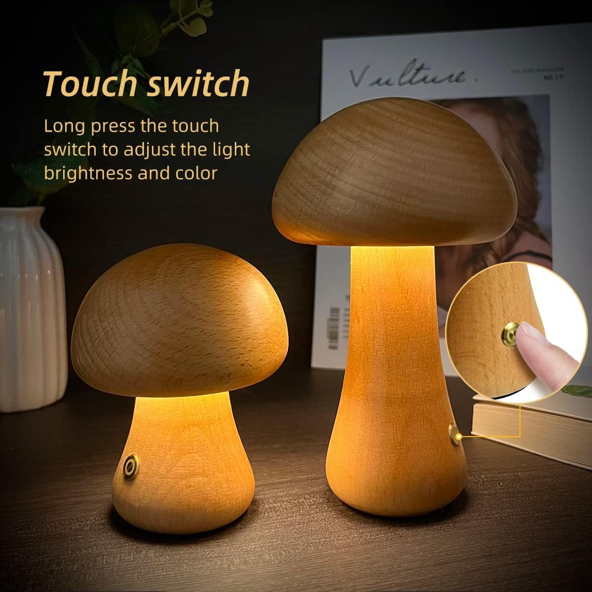 Wooden Mushroom Nightlight