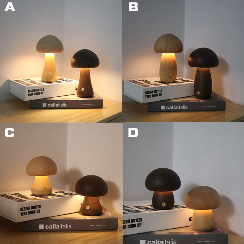 Wooden Mushroom Nightlight