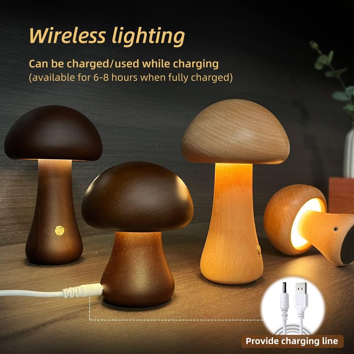 Wooden Mushroom Nightlight